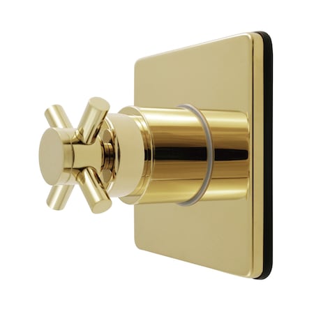 Kingston Brass Single-Handle Six-Way Diverter Valve with Square Trim Kit, Polished Brass KS4042DX