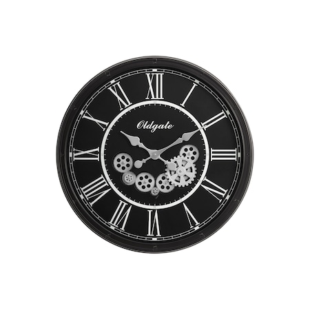 Monarch Specialties Clocks, 30'' Round, Gear Mechanism, Large Oversized, Wall Clock, Black, Transitional I 9032