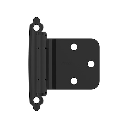 Amerock Variable Overlay Self Closing Face Mount Reverse Bevel Matte Black Cabinet Hinge, 1 Pair BPR7630FB
