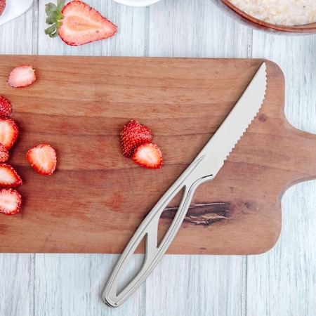 Smarty Had A Party Silver Disposable Plastic Steak Knives 360 Knives, 360PK 3745-SV-CASE