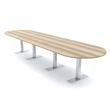 Skutchi Designs 16 Person Conference Table With Power Unit | 16' Racetrack Table | Harmony Series HAR-RAC-48X192-T-K525-NA