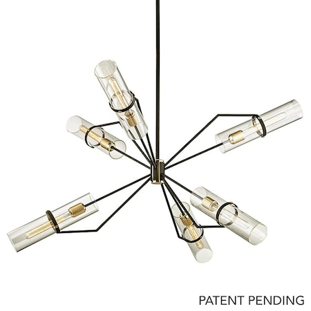 Troy Lighting Raef 6 Light Chandelier 50 In. Textured Bronze Brushed Brass F6318-TBZ/BBA