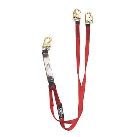 Liberty Line 6 ft Twin Leg 100% Tie-Off Shock Absorbing Lanyard, Clear Pack Design, Snap Hook Ends FAL28006