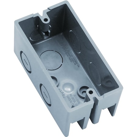 Carlon B112HB Handy Box, 1 -Gang, 6 -Knockout, 1/2 in Knockout, Plastic, Gray, Screw Mounting B112HBR