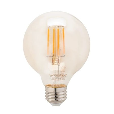 Keystone Globe Filament Bulb, 60W Equivalent, G25 shape, E26 Medium base, 2200K, 80 CRI, Amber KT-LED5.5FG25-E26-822-A