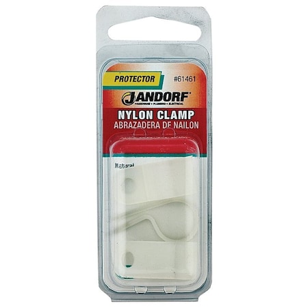Jandorf Cable Clamp, 1/2 in Max Bundle Dia, 1/2 in W, Nylon, Natural 61461