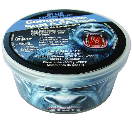 Blue Monster Repair Tape, Silicone, Blue, 4 yd L, 1 in W 76085