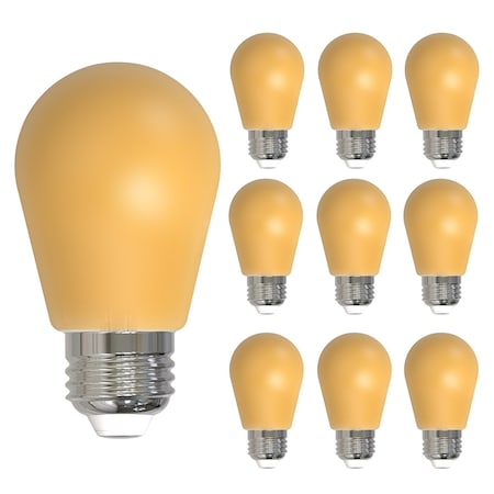 Bulbrite 25W Equivalent Ceramic Yellow Color S14 Weatherproof Outdoor E26 Medium Base LED Light Bulb, 10PK 862320