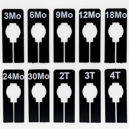 Nahanco Rectangular Clothing Size Dividers - Infant Toddler Variety Pack10 Sizes, 1 pc Each, 10PK QSDBWKIT5