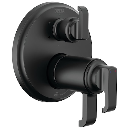 Delta Tetra Tempassure 17T Series Integrated Diverter Trim With 6-Setting In Matte Black T27T989-BL