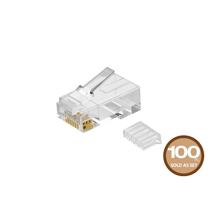 Monoprice Modular Plug, RJ45, With Insert, PK100 7266