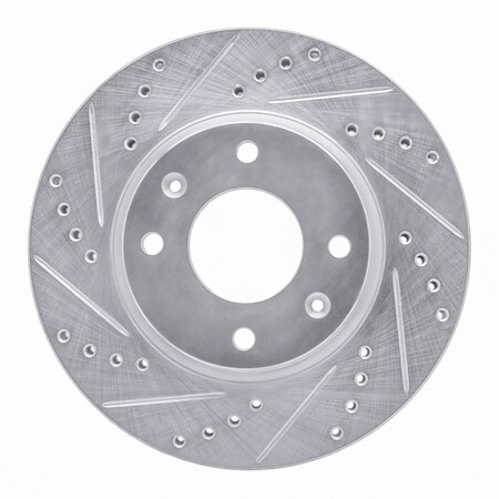 Dynamic Friction Co DFC Brake Rotor - Drilled and Slotted - Silver 631-03000L