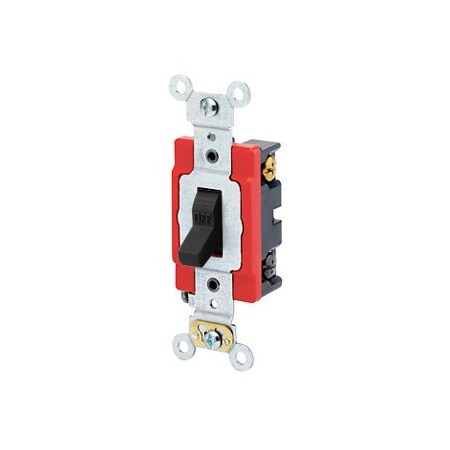 Leviton Toggle Switch, 20 Amp, 120/277 Volt, Black 1224-2E