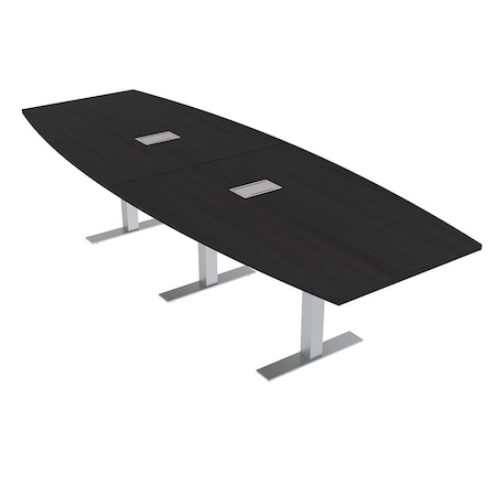 Skutchi Designs 10ft Conference Table With Power Unit | 10 Person Modular Boat Meeting Table | Harmony Series HAR-BOT-48X120-T-U999ST19-ESIL