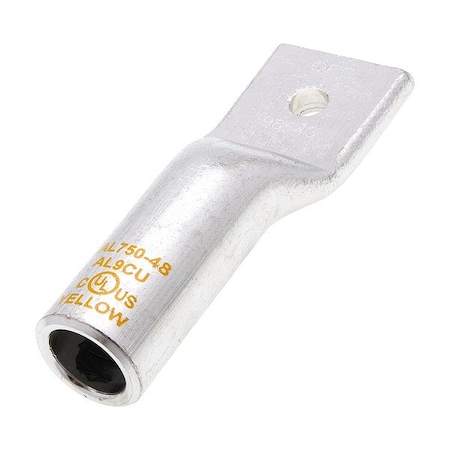 Polaris One-Hole Compression Lug, 750 kcmil Max, 1/2 in Stud, Long Barrel, Aluminum, Yellow AL750-48