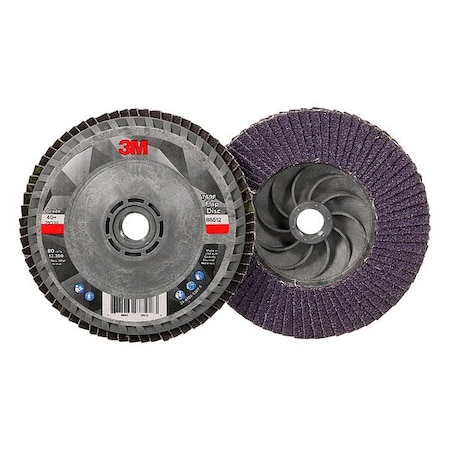 3M Flap Disc, 4 1/2 in Dia, 5/8 in Arbor 7100242989