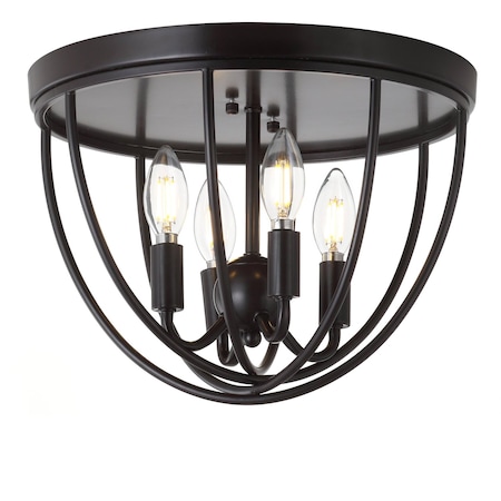 Jonathan Y Peter 13.75" Metal LED Flush Mount, Oil Rubbed Bronze JYL9513A