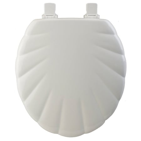 Mayfair Toilet Seat, Round, Wood, White, Twist Hinge 22EC-000