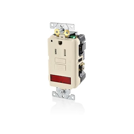 Leviton Self-Test GFCI Receptacle, Combination with Light, 15 Amp, 125 Volt, 5-15R NEMA GFPL1-PLI
