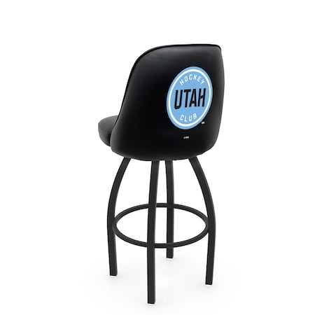 Holland Bar Stool Co Logo Grizzly Utah Hockey Club 30in Swivel Bar Stool with Black Wrinkle Finish L048