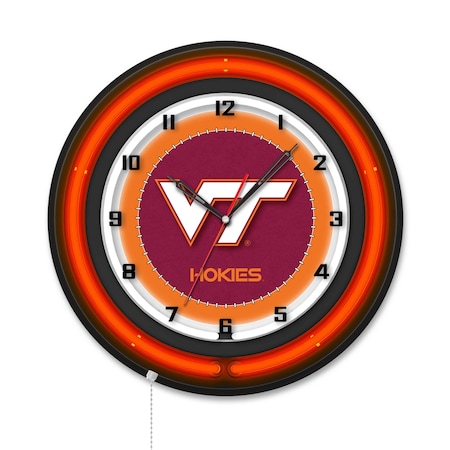 Holland Bar Stool Virginia Tech University 19 Double Neon Wall Clock Clk19BK