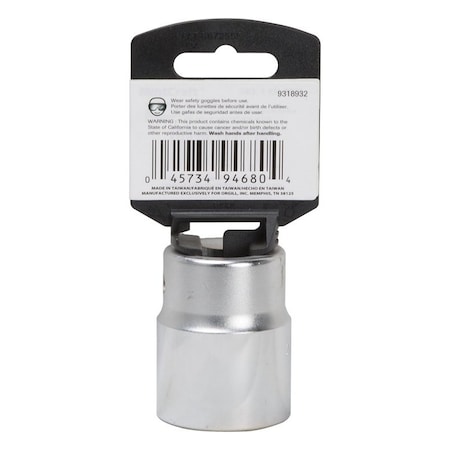 Vulcan Drive Socket, 30 mm Socket, 3/4 in Drive, 12-Point, Chrome Vanadium Steel, Chrome MT-SM6030
