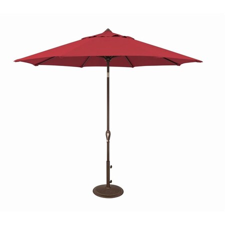 Simplyshade SSUM91-0900-A5403 9 ft. Aruba Octagon Auto Tilt Market Sunbrella Umbrella, 5403 Jockey Red SSUM91-09-00/5403