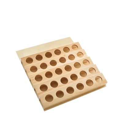 Rev-A-Shelf Drawer Insert, Maple Wood, Natural Maple, 16 in W, 2.38 in H, 19.75 in D 4CDI-18-KCUP-1