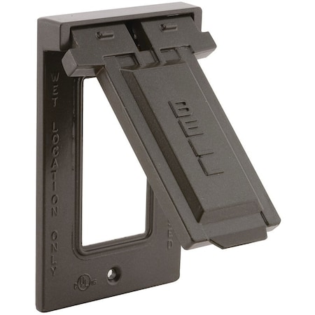 Hubbell Weatherproof Cover, 1 Gang, Aluminum, Flip/Snap, GFCI Cover Type 5103-2