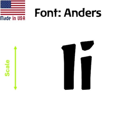 Aacc Self-Adhesive Vinyl Letter: I, Scale: 15 cm. Color: Black Font: Anders by, 8PK AACC-Anders-UI-Black-M15x8