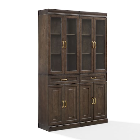 Crosley Stanton 2Pc Glass Door Kitchen Storage Pantry Cabinet Set KF33034CO