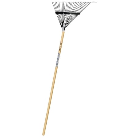Landscapers Select Lawn and Leaf Rake, 26 Tines, 54 in L Wood Handle 34561
