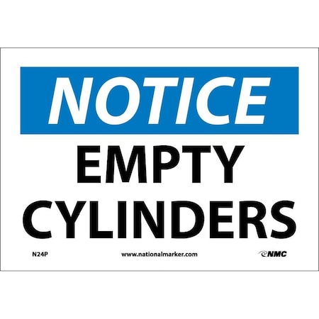 Nmc Notice Empty Cylinders Sign, N24P N24P