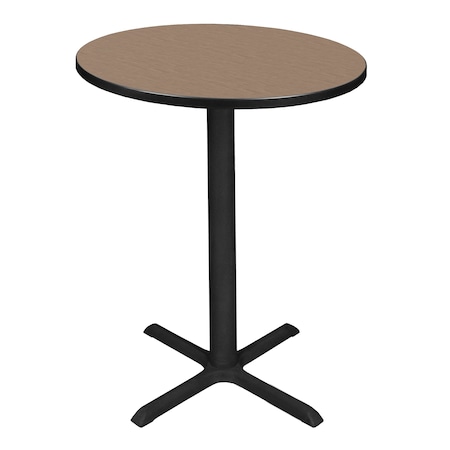 Regency Round Cain Small X-Base Cafe Table, 30 in W, 30 in L, Noble Oak TCB30RNDNO