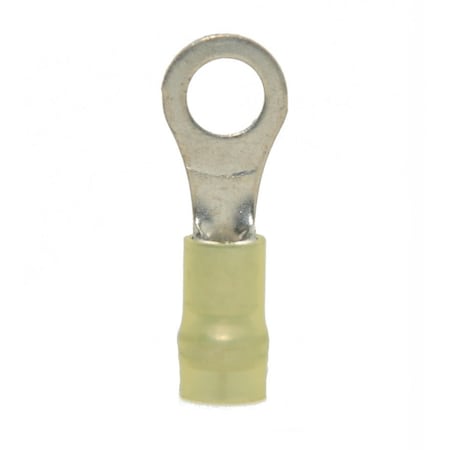 Hillsdale Terminal Ring Terminal, 1/4 in Stud Size, 10 AWG, 600 V, Nylon Insulated, 500 PK 30245