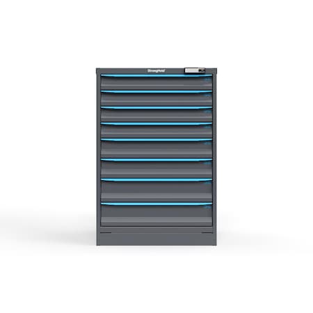 Strong Hold 8 drawer cabinet - (4x 3ft, 2x 4ft, 2x 5ft) - Blue accents - Electronic Lock S3044-PPRAS-0801FS