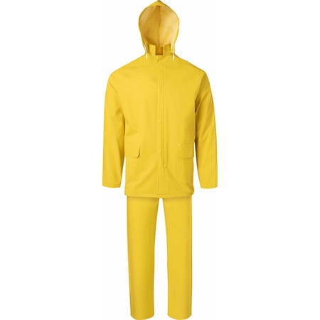 Ironwear 3 Piece Hi Vis Waterproof Reflective Rain Suit, Detachable Hood, Yellow, 5X-Large 9200-Y-5XL