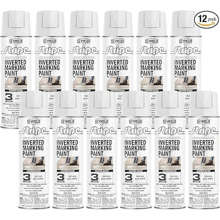 Seymour Midwest Stripe 3-Series Inverted Ground Marking Paint, White net 15oz., 12PK 20352