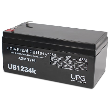 Upg 12V 3.4Ah F1 Sealed Lead Acid AGM Battery by UPG UB1234