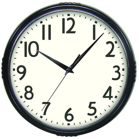 Westclox Classic 1950 Series Clock, Round, Black Frame, Plastic Clock Face, Analog 32042BK