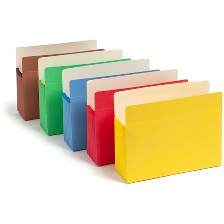 Smead Colored File Pockets, 5.25in Expansion, Letter Size, Assorted, 5PK 73836