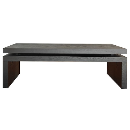 Homeroots 48" Black Wood Floating Frame Coffee Table 694839