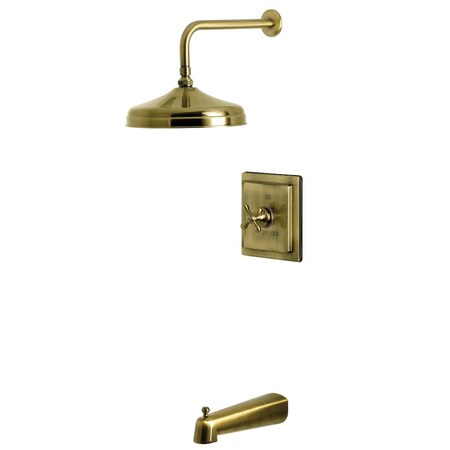Kingston Brass Single-Handle Pressure Balanced Tub and Shower Faucet, Antique Brass KB6143AX