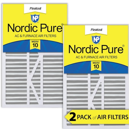 Nordic Pure 16x25x5 Pleated Air Filter, High Capacity, Electrostatically Charged Synthetic Media, MERV 10, 2 PK 16x25x5_1/4GCAM10-2