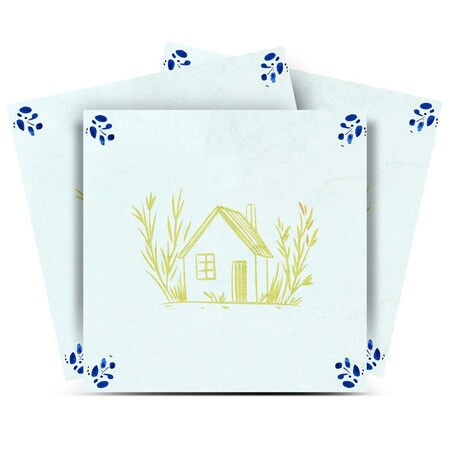 Homeroots 4" x 4" Yellow Vinyl Arabesque Peel And Stick Removable Tiles 607037
