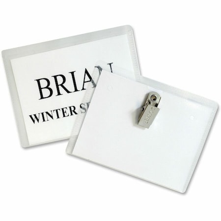 C-Line Products C-Line Clip Style Name Badge Holder Kit - Sealed Holders with Inserts, 4 x 3, 50/BX, 95543 95543