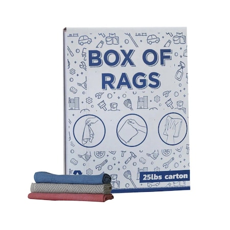 Supremeplus New Multi-Color Heavyweight Thermal Rag, 25 lbs. Box SP-2107