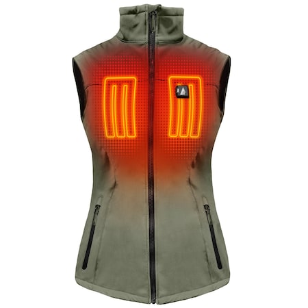 Actionheat 5V Battery Heated Softshell Vest, Women's, Lichen Green, S 810058852373