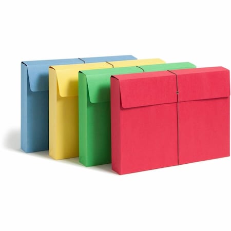 Smead 2" Accordion Expansion Wallet, Elastic Cord, Lgl, Blue/Green/Red/Yellow, 50/Box 77271