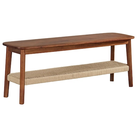 Alaterre Furniture Calais Bench, Warm Chestnut ANCA0370